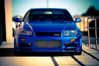 Nissan Skyline Gtr R34 Car Blue Tuning Wallpaper