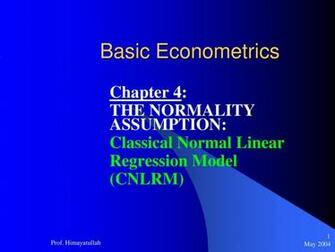 Basic Econometrics Chapter The Normality Assumption Ppt