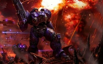 Wallpaper Starcraft Terran Infantry Weapons Armor Gunshots