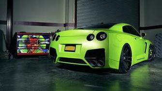 Nissan Gtr Green Car Wallpaper HD