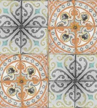 Trends 2d Tiles Orange Rose Wallpaper By Louise Body Jane Clayton