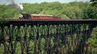 Old Train On An Bridge Wallpaper