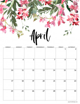 Cute Printable April Calendar Wallpaper