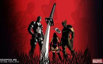 Deadpool Wolverine Sword Red X Men HD Wallpaper Anime