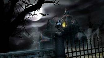 Halloween Dark Haunted House Spooky Wallpaper