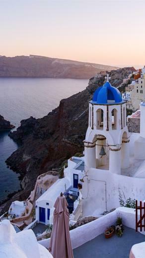 Wallpaper Oia Santorini Greece Sea Houses Multi