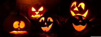 Lighted Halloween Pumpkins Ultra HD Desktop Background Wallpaper