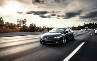 Honda Civic Si Black Stance Road HD