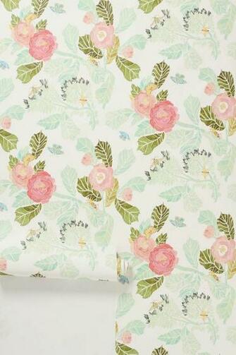 Anthropologie Watercolor Peony Woods