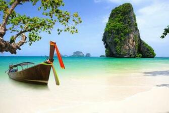 Phuket Thailand Asia Beach Coast Sea Boat Rock Tree HD Wallpaper
