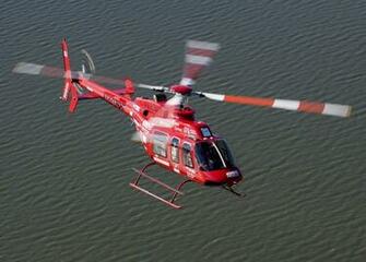 Helicopter Bell Ranger In Red Aircraft Wallpaper