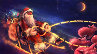 Santa Flying Wallpaper