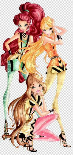 Flora Stella Et Layla Travelix Winx Club Transparent Background