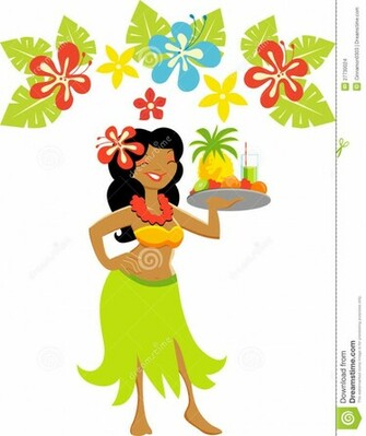 Hawaiian Tiki Clip Art Borders Luau Flower Hawaii Girl