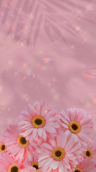Pink Flowers Shimmery Girly Wallpaper