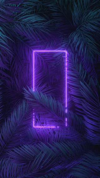 Neon Light Trees iPhone Wallpaper