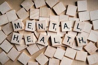 Scrabble Tiles Spelling Mental Health Text Above