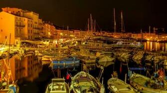 Wallpaper France Saint Tropez Pier Sailing Night Time