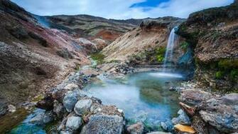 Wallpaper River Rocks Nature Full HD 1080p Background