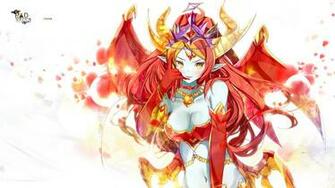 Heco Horns Red Hair Wings Wallpaper