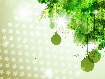 Green With New Year Decorations Background Christmas