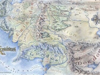 Large Detailed Map Of Middle Earth Desktop Wallpaper