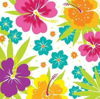 Floral Luau Paper Luncheon Napkins