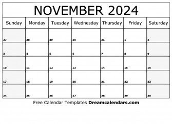 November Calendar Wallpaper