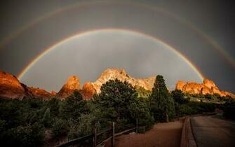 Colorado Rainbow Over The Mountains In Springs