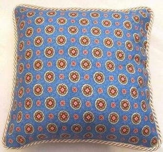 Provence Country French Pillow Blue Rose Ivory Cottage White