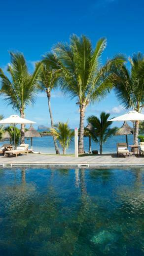 Wallpaper Grand Gaube Mauritius Hotel Pool Water Sunbed Palm