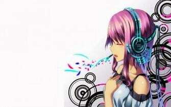 Anime Girl Abstract Headphone HD Wallpaper Widescreen A913