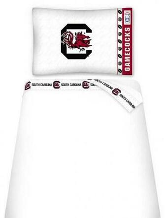 Ncaa South Carolina Gamecocks Football Twin Bed Sheet Set