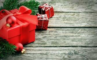 Red Christmas Presents HD Wallpaper