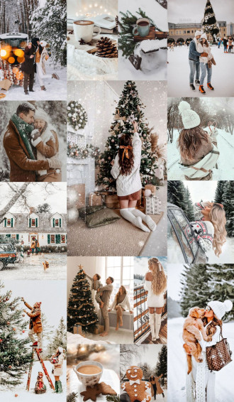 Christmas Collage Aesthetic Ideas Neutral