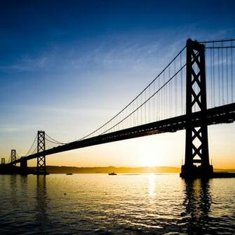 Bay Bridge At Sunset iPad Wallpaper