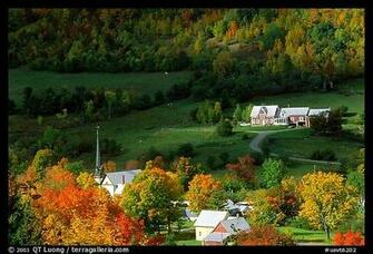 Photo East Orange Village In Autumn Vermont New England Usa