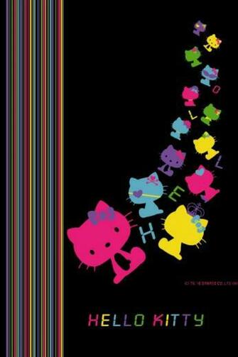 Black Background Hello Kitty Phone Wallpaper