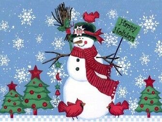 Snowmen Christmas Wallpaper