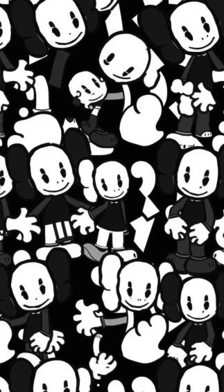 Kaws Black And White Wallpaper