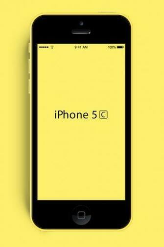 iPhone 5c Yellow Wallpaper Mockup