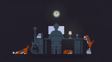 Minimal Vector Tech Computer Dogs Humor Funny Cartoon