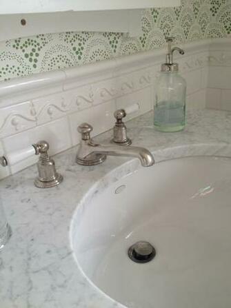 Tile Sister Parish Chou Wallpaper Marble Countertop