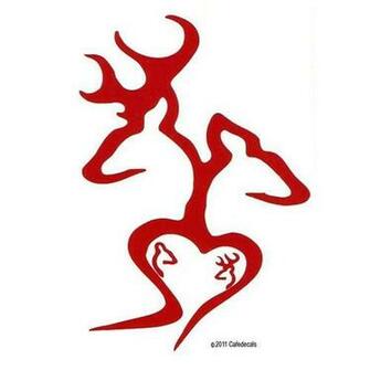 Inch Maroon Browning Buck Doe With Baby Decal Sticker