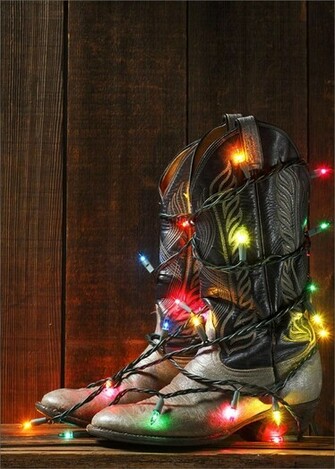 Cowboy Christmas Cards Boots Dp3017
