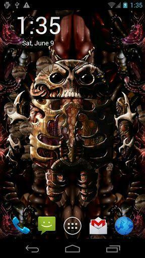 Live Wallpaper Featuring A Biomechanical Droid With Animated Features