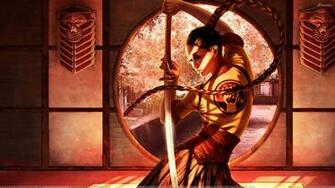 Samurai Girl Sword In Hand
