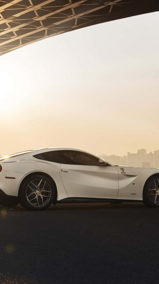 White Ferrari iPhone Wallpaper
