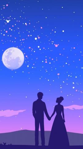 Couples Holding Hand In Moon Light Romantic HD Wallpaper Traxzee