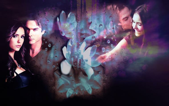 Damon And Elena Vampire Diaries Fan Art Wallpaper By